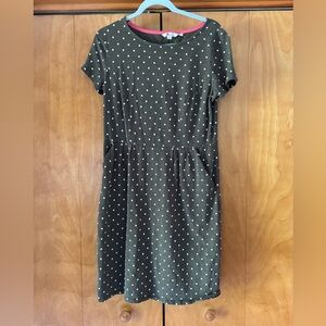 Boden Olive Polka Dot Mini Dress